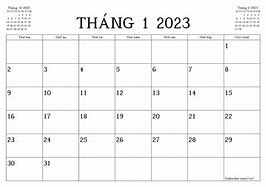 Lịch Năm 2023 Tháng 1